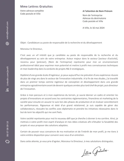 Une lettre de motivation d'un directeur de recherche