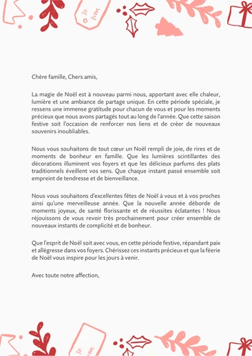 Exemple d'une lettre de Noël