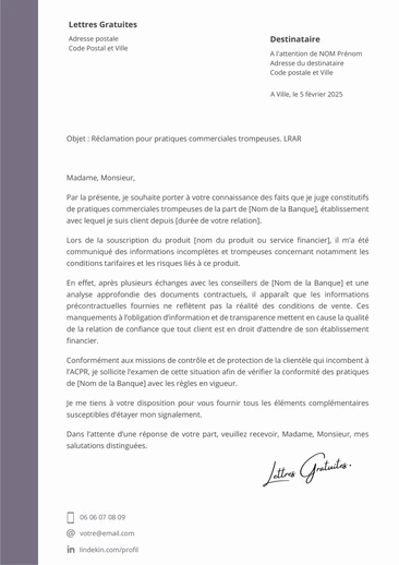 Une lettre de saisine de l'Autorité de Contrôle Prudentiel et de Résolution